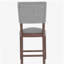 Ensemble de 4 tabourets de bar de style médiéval moderne de 40,4 po de hauteur avec dossier, tabourets de bar en tissu de lin avec pieds en bois massif, table d'îlot de cuisine pour la salle à manger, gris (ensemble de 4 chaises)