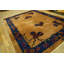 Tapis antique en laine bleu, jaune / or / orange