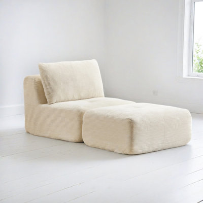 Modular Chaise Lounge with High-Density Memory Foam and Pet-Friendly Corduroy Fabric