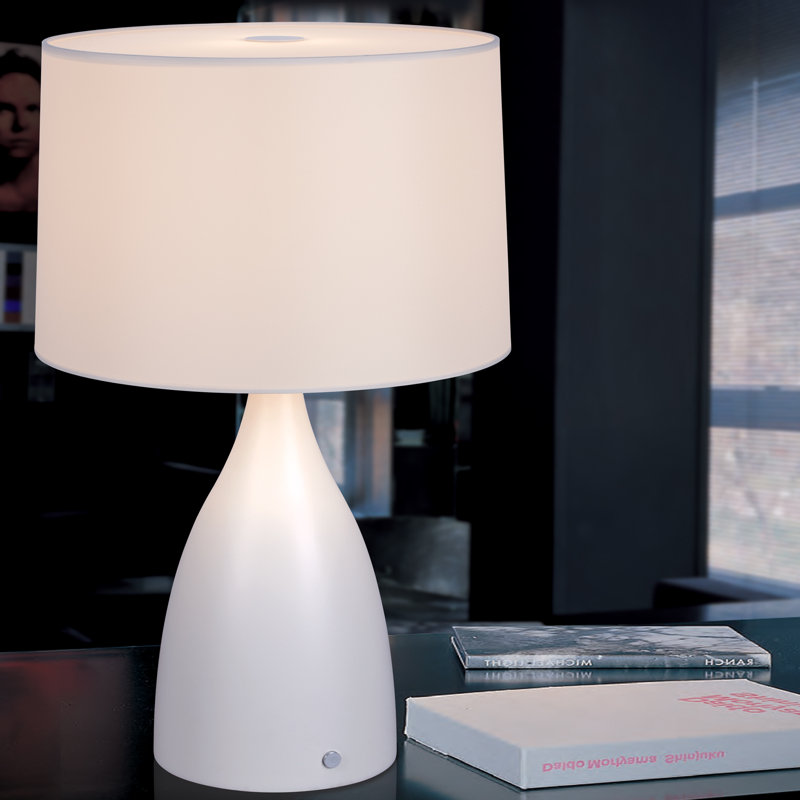 Lampe de table, Blanc, H 31,65 po x l 17,71 po x P 17,71 po, Blanc