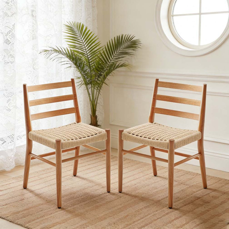 Dining Chairs Set, Beige / Natural