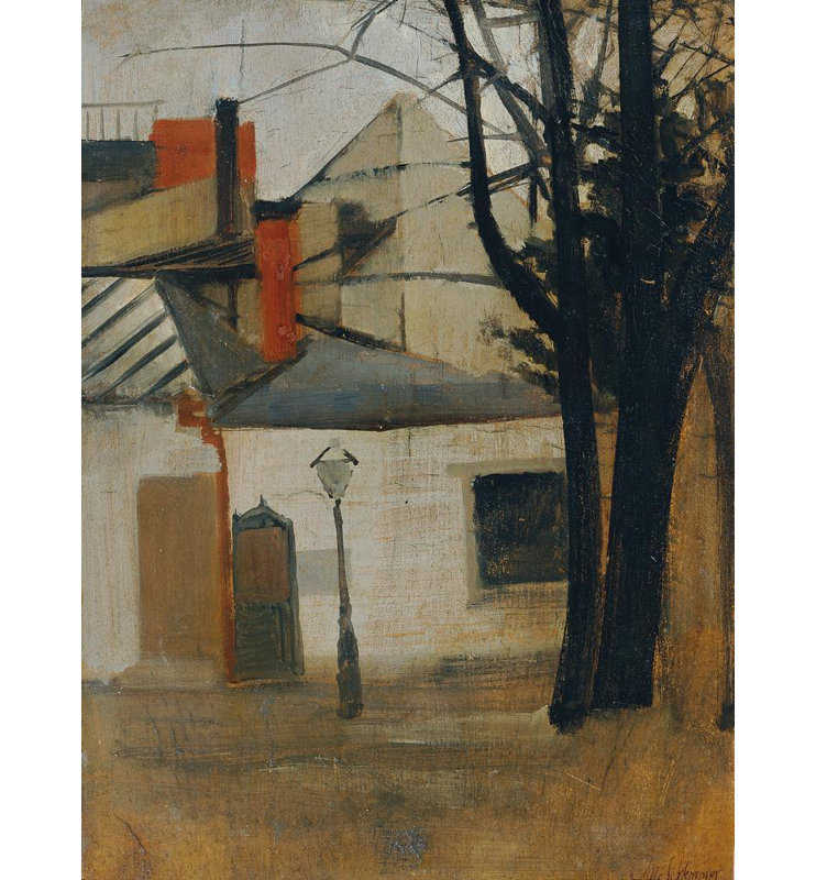 «Gas Store» par Oskar Schlemmer - Art mural sur toile tendue avec châssis, H 48 po x l 33 po