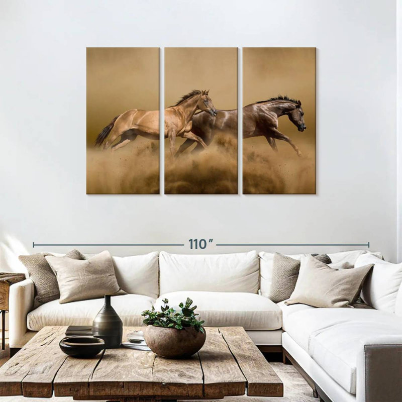 Brampt Sandstorm Wild Horses, 48" H x 74" W