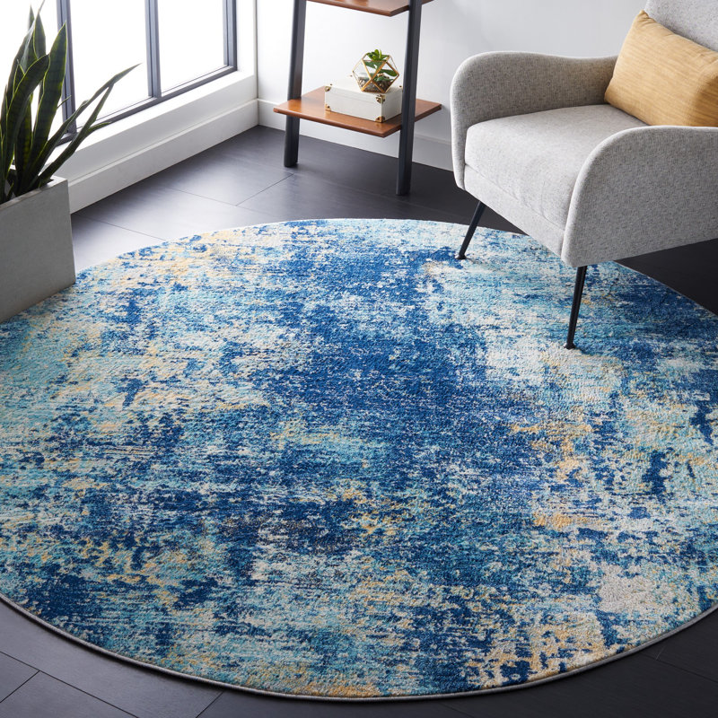 Jasper 100 Performance Abstract Rug, Round 6'7"
