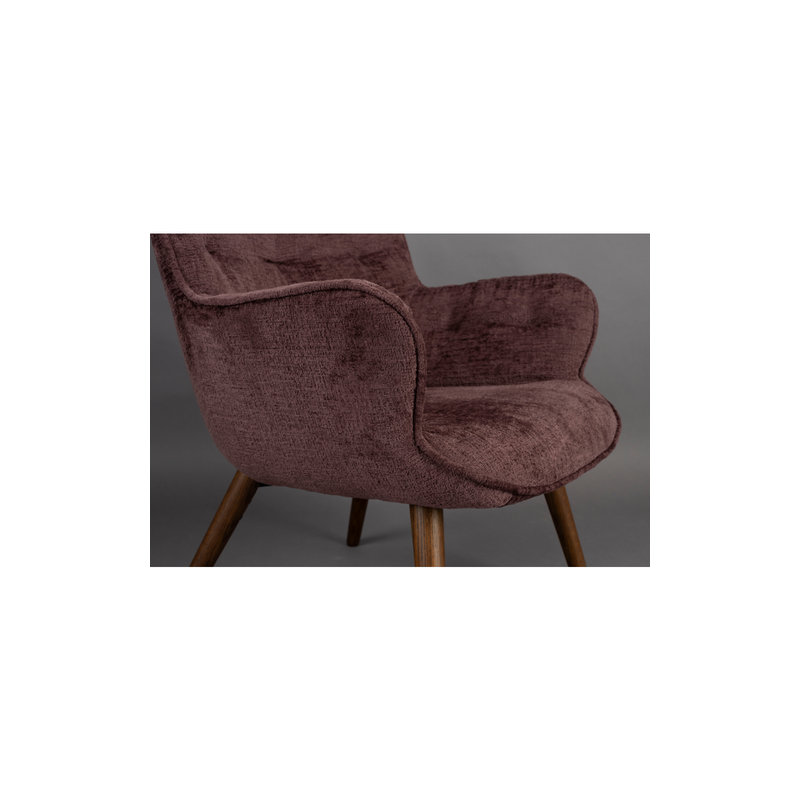 Lenn Lounge Chair, Purple Polyester