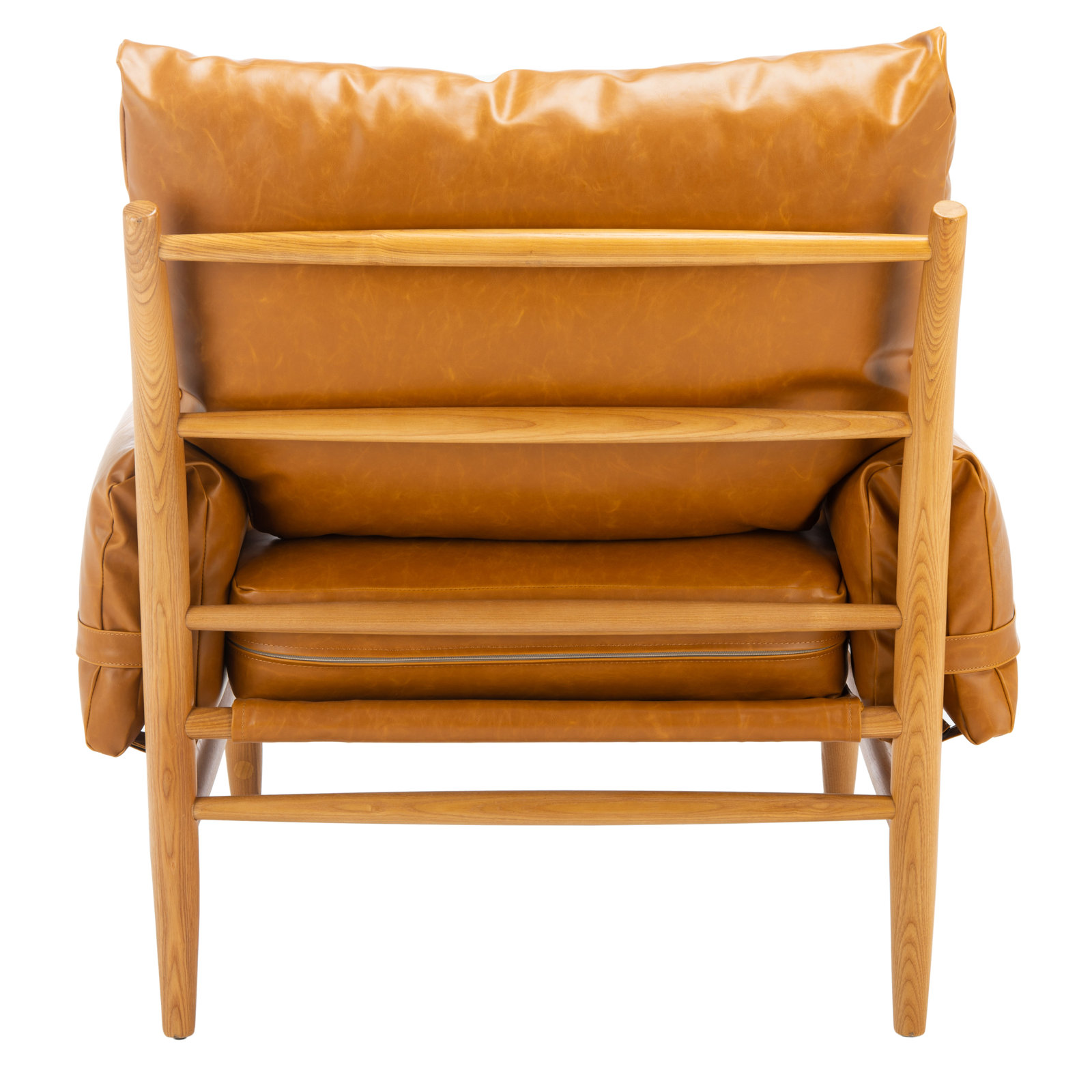 Marla Vegan Leather Armchair, Caramel Genuine Leather