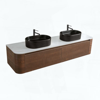 Meuble-lavabo mural de 72 pouces avec lavabo