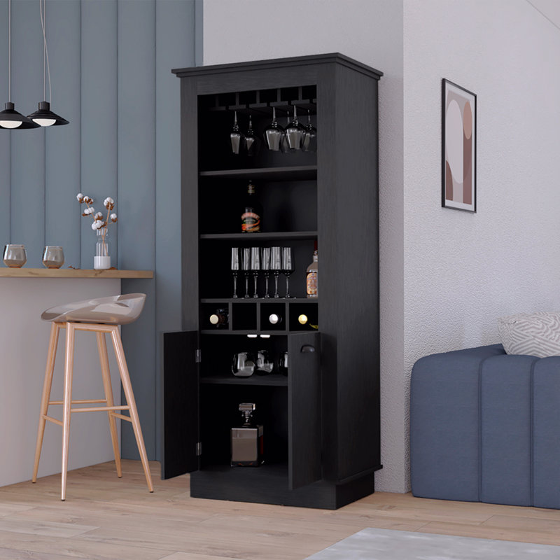 Bar, H 69,68 po x l 29,4 po x P 19,09 po, Noir