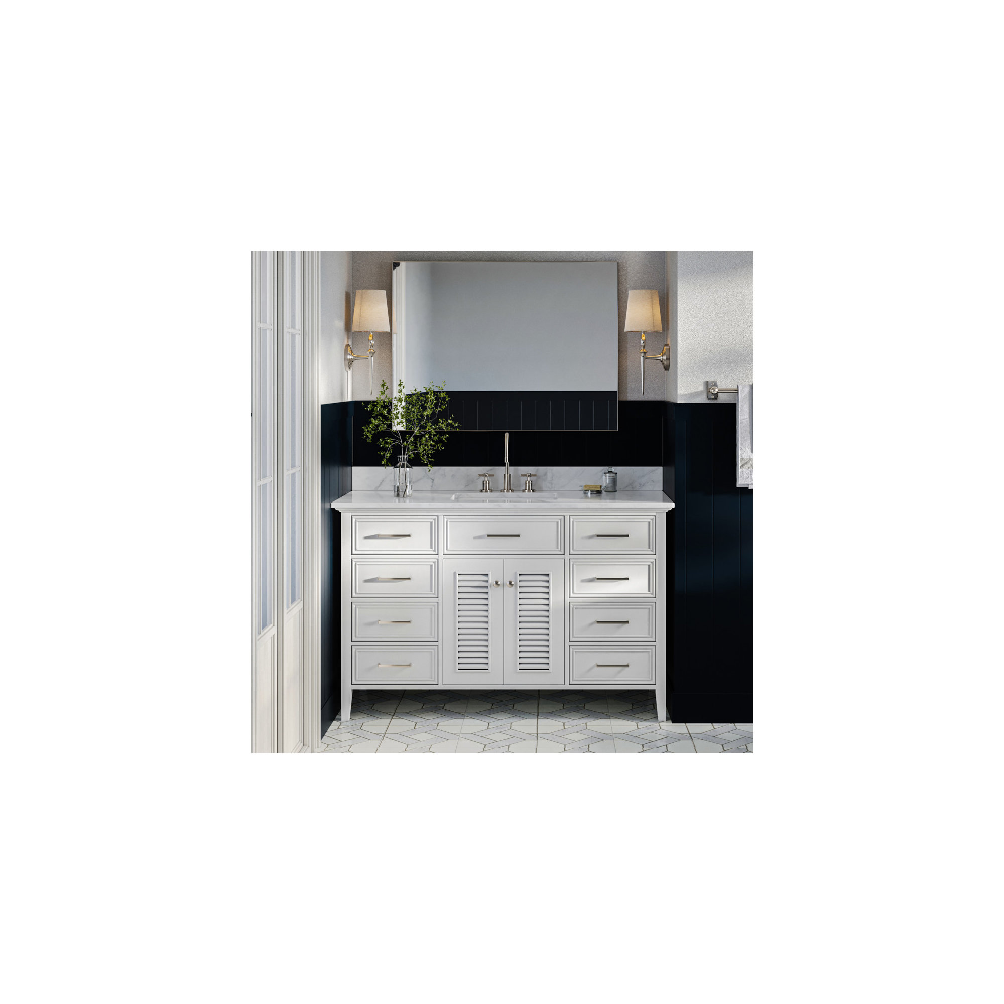 55'' Single Bathroom Vanity, White