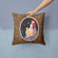 Coussin décoratif intérieur/extérieur en forme de doré avec bonhomme de neige