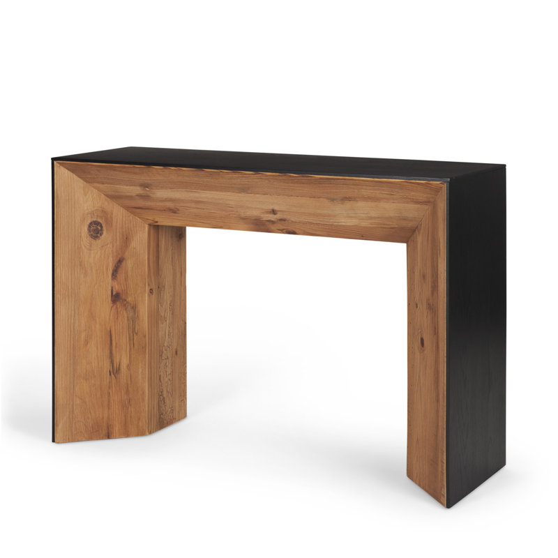 Console 47 po en bois massif noir et brun