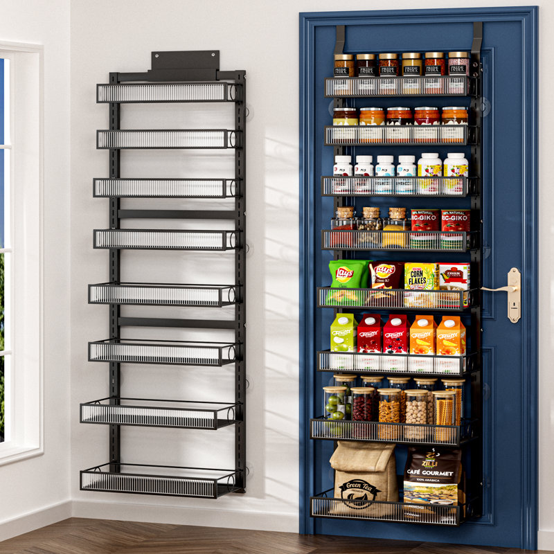 Support à épices avec panier réglable, Noir, 8 Tier