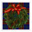 Christmas Wreath Tartan Green Acrylic Square Decorative Tray-957868935