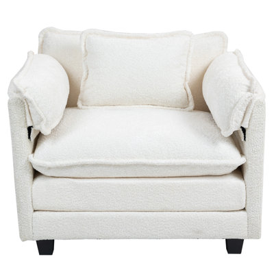 55.32*39.76" Oversized Sofa Indoor,Portable Ottoman,Boucle Single Sofa Bed With Wider Seat,Double Deep Cushion,Strong Wrapping Of Thick Armrests For Living Room,Bedroom.3 Colors.