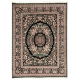 Hand Knotted Wool Area Rug in Black