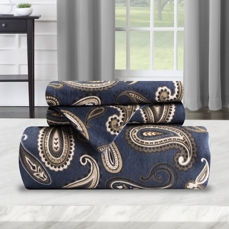Ensemble de housse de couette classique supérieure en flanelle de coton supérieure avec taies décoratives Superior