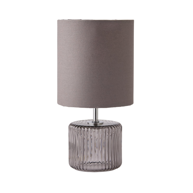 Rokiatou Glass Table Lamp, Grey Smoke Base/Grey Shade