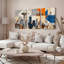 «Seattle Skyline», art abstrait sur toile, ensemble de 3 reproductions de peintures à l'huile-1253654782
