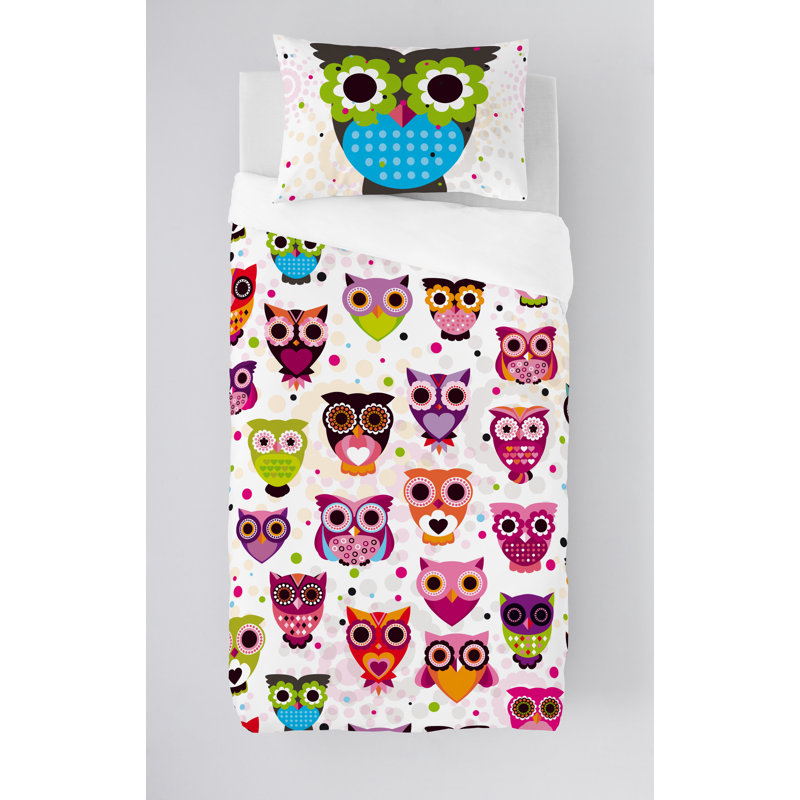 Ensemble de housse de couette en coton 2 pièces Gouchee Home Owls