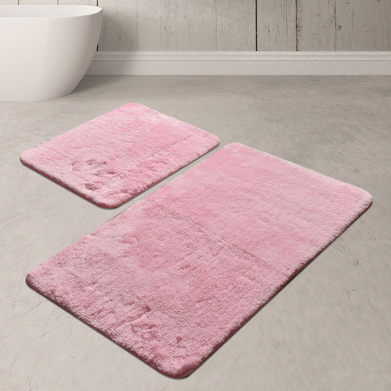 Assonet 2 Piece Bath Rug Set, Pink