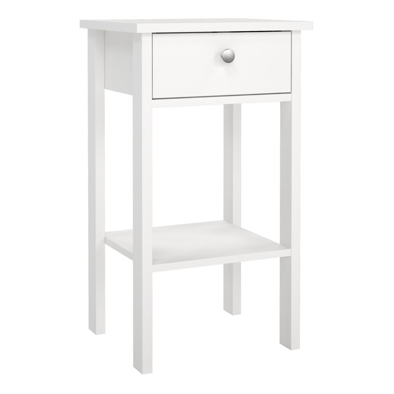 Allensby 40cm W Manufactured Wood Bedside Table, White
