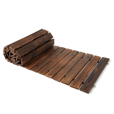 Roll-Out Garden Pathway Straight - 8 FT Outdoor Walkway with Non-Slip Surface Rustic Path Decorative Boardwalk for Outdoor Patio, Garden