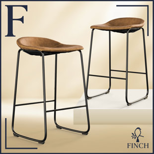 Finch Landon Bar Stool, Brown (Set of 2)