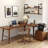 Nut-Brown L Shape Solid wood pine wood Desk-1315885591-1088599745