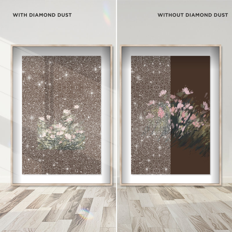 Secret Garden Set Shadowbox Floral & Botanical Print by Oliver Gal, Black Frame, 10 x 15, 17"H x 25"W, Natural Oak Shadowbox