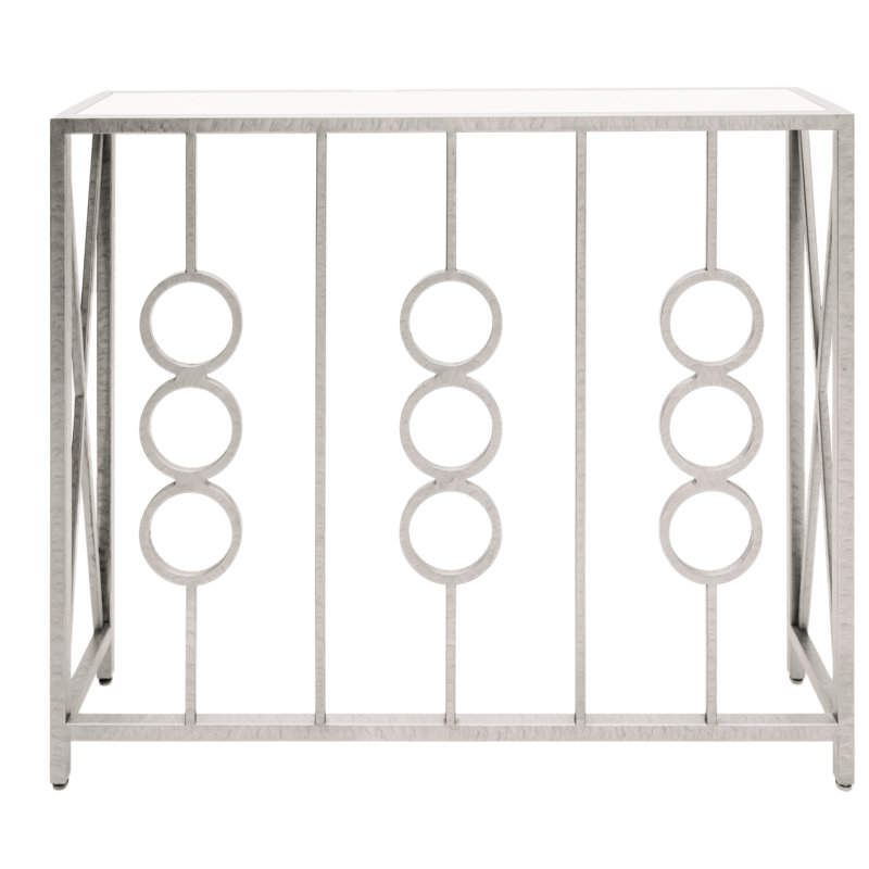 Petite Ringlet Console, Royal Silver, Carrera Marble