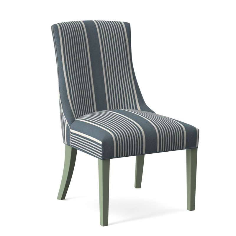 Tuxedo Slipper Dining Chair, Beige Performance Fabric; 0851-73, Celery Finish