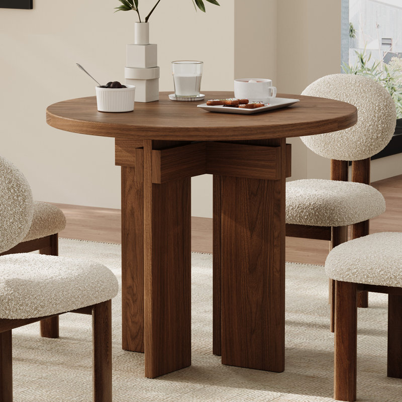 Table de salle à manger Modern Modern, Noyer, H 29,9 po x l 35,4 po x P 35,4 po