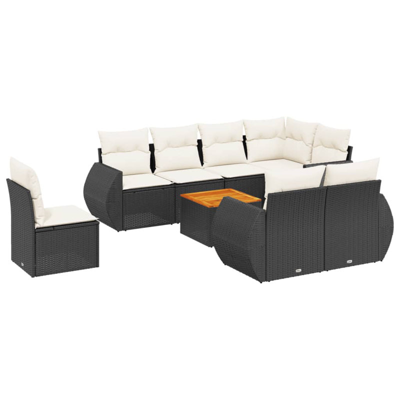 Vidaxl Garden Sofa Set Black