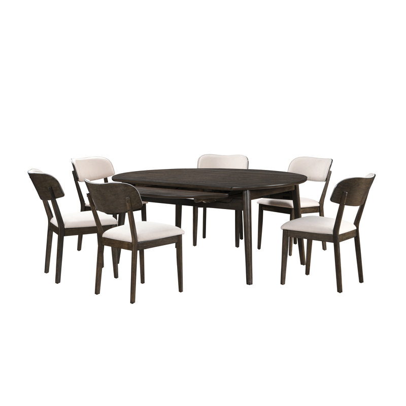 Ensemble de salle à manger Tennyson, 7 pièces : table, 6 chaises