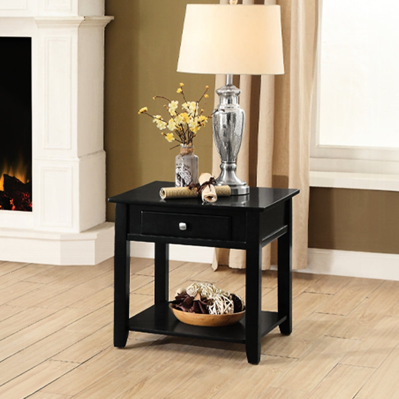 Table de bout carrée 22 "avec support - étagère ouverte de 22 po de large