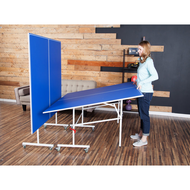 JOOLA Quadri Indoor 15mm Table Tennis Table - Ping Pong Table with Quick Clamp Ping Pong Net Set