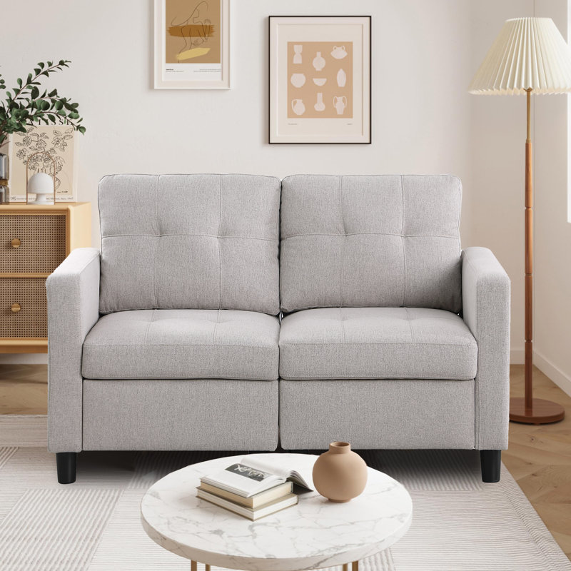 Kentrell Upholstered 53.5'' Loveseat, Light Gray