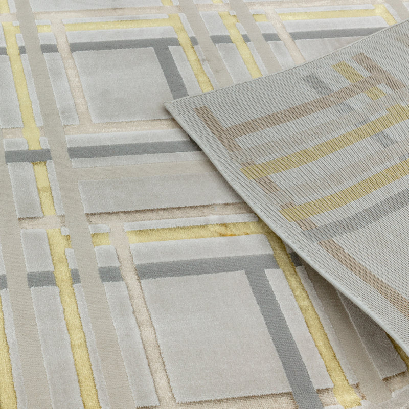 Aurora AU15 Elexus Metallic Beige/Grey Area Rug, Rectangle 200 x 290cm