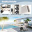 Chaise rembourrée zéro gravité rembourrée, chaises de patio inclinables robustes et réglables avec appui-tête et plateau, blanc