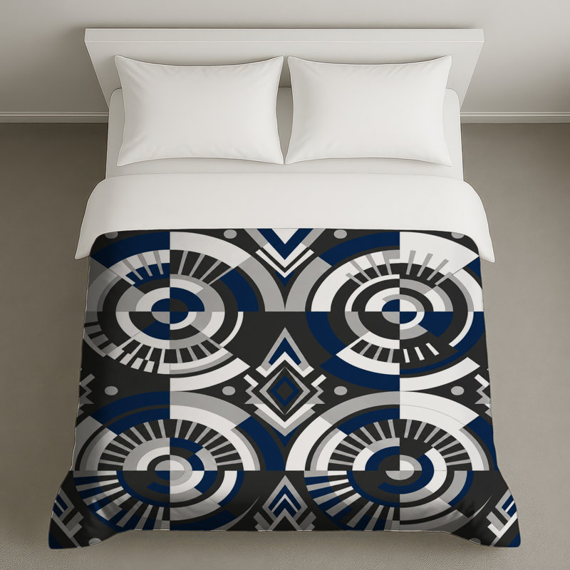Housses de couette à motif géométrique circulaire, Queen