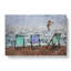 Seagull Over Brighton Beach Deckchairs - Wrapped Canvas Painting-61847101