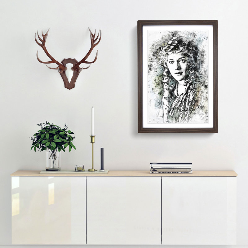 Mary Pickford in Abstract - Framed Print, Walnut, 91cm H x 60cm W x 2cm D