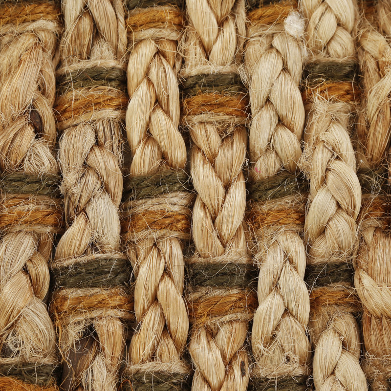 Abram Solid Colour Jute / Sisal Hand Woven Area Rug, Rectangle 244 x 305cm