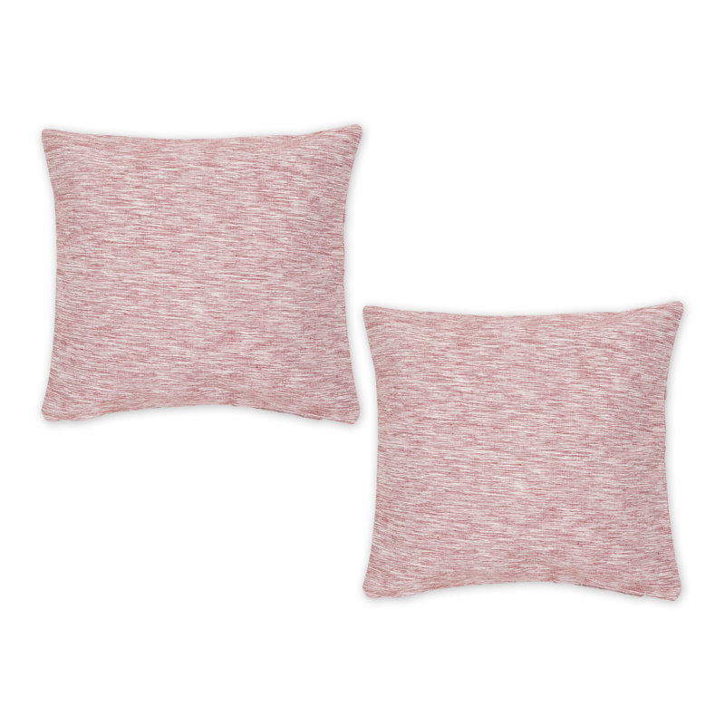 Housse de coussin en coton recyclé gris clair et blanc cassé 18x18 / 2, Rouge grange / blanc cassé