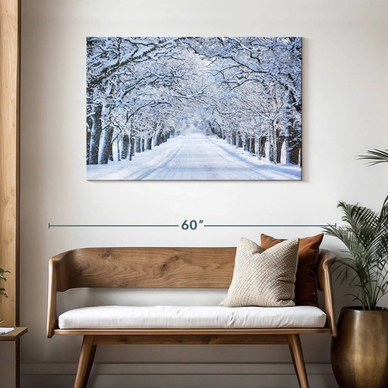 Harnek Snowy Alley Trees, 30" H x 45" W