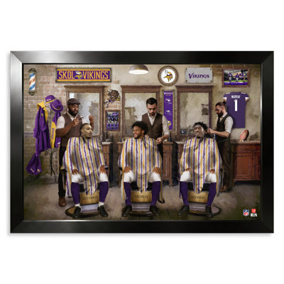 Impression encadrée NFL Minnesota Vikings Barbershop 14" x 20"