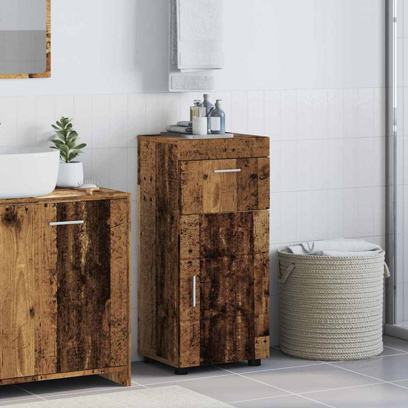  Bathroom Cabinet 37 X 31.5 X 82 Cm Engineered Wood, Old Wood