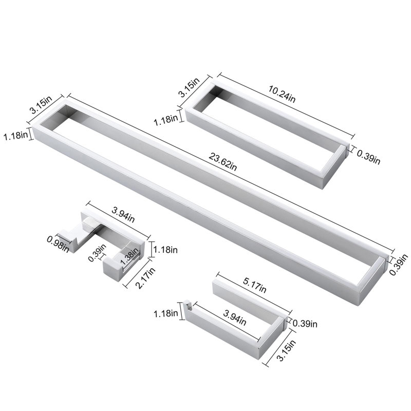 4 Pieces Bathroom Hardware Accessories Set