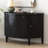 Curved Design Storage Cabinet - MDF with Fraxinus Mandschuric Texture, 4 Doors & 1 Drawer-1911747411