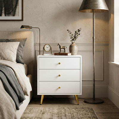 Modern Nightstand With White Finish